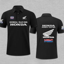HONDA POLO da uomo e da donna Locomotiva Factory Team Tute da corsa T-shirt da moto Ali dorate Ciclismo Maniche corte