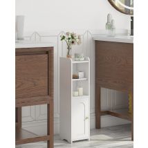 Hzuaneri Mobiletto da bagno, Mobiletto da toilette con ante, Mensola da bagno stretta, Ripiani regolabili, Salvaspazio, per il bagno