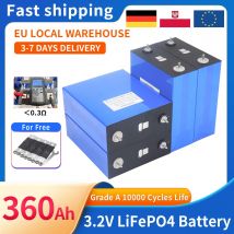 Batteria LiFePO4 di grado A 360Ah 10000 cicli 3,2 V ricaricabile al litio ferro fosfato cella fai da te 12V 24V 48V solare camper furgoni carrello da golf