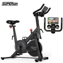 Superun Cyclette con controllo magnetico Porta tablet di grandi dimensioni Sedile comodo Bici da ciclismo per interni Bici da fitness cardio