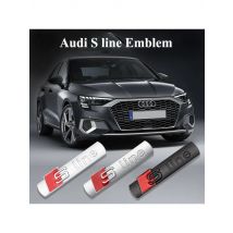 3D ABS Chrome Black Sline Logo S Line Emblem Car Fender Badge For Audi A3 A4 A5 A6 A7 Q2 Q5 Q7 Q3 TT S Line Sticker Accrssorie