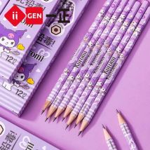 12pcs Sanrio Series Kuromi Hexagonal Writing Pencil Set Cute Student Pencil Creative Writing Pencil School Student Stationery