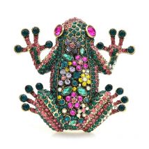 Wuli&baby Luxury Big Frog Brooches For Women Unisex Multi-color Rhinestone Shining Animal Office Party Brooch Pins Gifts