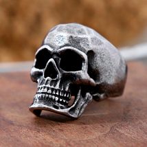 Gothic Schädel Ring 316L Edelstahl Mode Herren Biker Schädel Ring Punk Hip Hop Rock Stil Schmuck Geschenk Großhandel