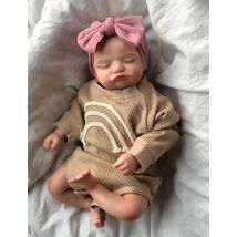 46CM już ukończona malowana lalka Reborn Rosalie noworodek śpiąca lalka miękkie ręczne rysowanie włosów 3D odcień skóry widoczne żyły