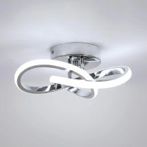Luz de techo LED, luces de techo plateadas modernas de 22 W, lámpara de techo interior para cocina, pasillo, sala de estar, blanco frío 6500 K