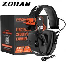 ZOHAN Ochrona słuchu Elektroniczna ochrona słuchu Sparta Aktywny ochraniacz do strzelania Nauszniki NRR 23dB Redukcja szumów