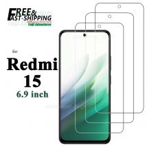 Proteggi schermo per Redmi 15 4G 5G Xiaomi Vetro temperato HD 9H Custodia trasparente antigraffio