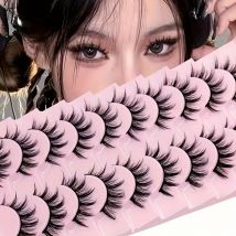 10 Paar Deluxe C Curl Falsche Wimpern – Mehrlanges Manga- und Cosplay-Wimpern-Set, Paar natürliche bis fälschte Wimpern