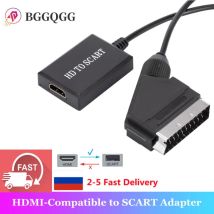 HDMI-kompatibel zu SCART Video Audio Konverter Adapter für HD TV DVD für Sky Box STB Plug and Play DC Kabel Gehobene HD ZU SCART