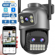 6K 15MP Drei Objektiv 10XZoom PTZ Wifi IP Kamera 5K 10M Dual Objektiv Dual Bildschirme Auto Tracking 5G WIFI Outdoor Überwachung O-Kam Pro