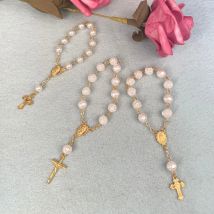 Katholische Acryl Finger Taufe Rosenkränze religiöse Gebets ball Perlen Kreuz Rosenkranz Perlen Taufe Gunst für Frauen Männer