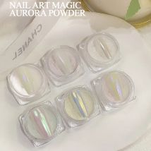 Tszs 1 set Aurora Meerjungfrau Nagel pulver holo graphische Chamäleon Chrom Nagel Glitter Chamäleon Pulver DIY Nagel zubehör