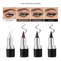 Eyeliner, cremige Textur, langlebig, wasserfest, mattschwarz, silberfarben, braun, Eyeliner-Stift, Make-up für Damen, Kosmetik
