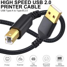 LAIHONEN Cavo stampante USB B a USB A Cavo scanner USB 2.0 maschio-maschio Cavo stampante ad alta velocità per HP Canon Epson Dell Lexmark