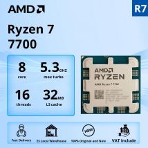 AMD Ryzen 7 7700 nuovissima CPU 5.3GHz 8 Core 16 Thread 40MB di Cache 5NM TDP 65W Socket processore di gioco AM5 con grafica