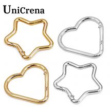 UniCrena Heart Carabiner Clip 4Pcs Spring Snap Hook Carabiner Keychain Ring Clip for Backpack Keys Travel Camping, Bulk Supplies