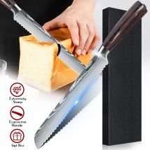 ZENG Küche Brot Messer Gezahntes Design Laser Damaskus Holzgriff Schneiden Chef Messer Edelstahl Klinge Chef Kuchen Werkzeug