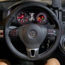 Anti-Rutsch-Kunstleder-Auto-Lenkrad-Geflechtbezug für Volkswagen Golf 6 Mk6 VW Polo Sagitar Bora Santana Jetta Mk6