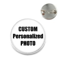 20MM,25MM Personalizza spilla rotonda in vetro per foto personalizzata fatta a mano Foto per bambini Spille regalo fotografiche progettate personalizzate