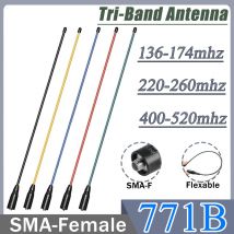 NA-771 Antenna Tri-Band VHF/UHF Antenna SMA-Female Multi-color for Baofeng Radios UV-18 Pro Max UV-17 Pro V2 UV-21 Walkie Talkie