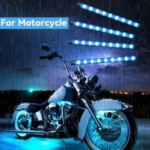 APP LED Motorrad Auto Atmosphäre Fuß Licht Fernbedienung Flexible Wasserdichte Sound Control 12V RGB Moto Dekorative Lampe Streifen