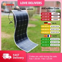 DOKIO 18V 100W/200W/400W elastyczne panele słoneczne wodoodporny monokrystaliczny panel słoneczny Camping RV Home Charge 12V