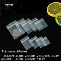TETP 100 szt. 20 przewodów Mini przezroczyste plastikowe torby Ziplock mała biżuteria detaliczna akcesoria do przechowywania materiały opakowaniowe zamykane zagęścić