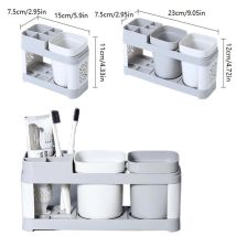 Advanced All-in-One Zahnbürste Einzel-/Doppel-Mundwasserbecher Badezimmer Zahnbürste Zahnpasta Regal Badezimmer Waschset Getränkehalter