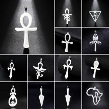 LIKGREAT Ägyptisches Ankh-Kreuz Ägypten-Auge-Anhänger für Halskette, Ohrringe, Edelstahl, Auge des Horus, Charms für Schmuckherstellung, DIY