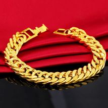 12 mm 925er Silber vergoldet buntes Armband Herren- und Damen-Kettenarmband Armband Armband Afrikanischer Goldschmuck