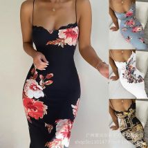 Drucken Ärmel Sling Kleid Frauen Party Nacht Prom Lange Kleider Slim Fit Spitze Gespleißt Streetwear Elegante Sexy Vestidos