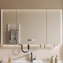 Nordic Luxus Smart Badezimmer Spiegel Schrank Wand-montiert LED Licht Anti-fog-Badezimmer Spiegel Einfache Bad Möbel FYBC