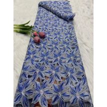 Guipure lace fabric 2026 Nigerian Stones Lace Fabric Heavy Hand Beaded Luxury French Embroidery for Wedding Latest Style