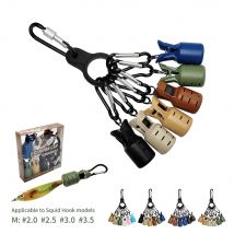 Neue 6 stücke Tintenfisch Jig Köder Schutz Kit Octopus Egi tintenfisch Haken Abdeckung Tintenfisch Regenschirm Köder Kappe mit Karabiner angelgerät