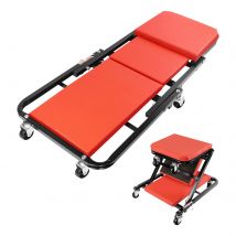 2-in-1 Folding Car Creeper,Padded Crawler Board with Extra Head Padding,6 Smooth-Running 360° Swive,Home Garage Workshop