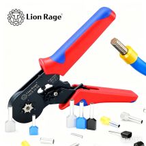 Pinza a crimpare con puntale HSC8 10-6 - Pinza professionale per terminali isolati con pressa a freddo per riparazioni elettriche e fai da te domestiche