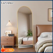 Lazyspace Ganzkörperspiegel, großer Bogen-Bodenspiegel, runder Stehspiegel mit Ständer, für Wohnzimmer, Schlafzimmer, Ankleidezimmer