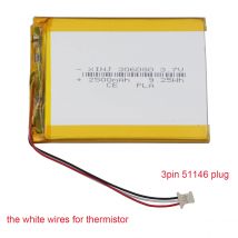 3,7 V 2500mAh 9,25 Wh wiederauf ladbarer Lipo-Akku 3-poliger Molex-Stecker für PSP-DVR-DVD-GPS-Power bank E-Book Tagus Gaia Eco