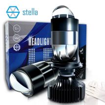 Stella New Auto Lamp Mini Lens LED H4 Żarówki Reflektor do samochodów Światła drogowe Światła mijania Projektor Turbo Wentylator 6000k Oświetlenie w kolorze białym