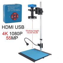 Microscopio de vídeo HD con función 4K, zoom continuo 10X-30X, lente parfocal con montura C, toma imágenes de vídeo, medición, reparación de teléfonos móviles