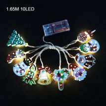 1,65 M 10LED Weihnachten Santa Claus Schneemann LED Lichterkette Weihnachtsdekorationen für Zuhause Weihnachtsbaum Ornament Navidad Kinder Geschenke