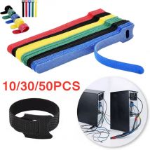 50 Stück/30 Stück/10 Stück lösbare Kabelbinder Kunststoff Nylon Hakenschlaufe Wrap Zip Bundle Verschlussband abnehmbarer T-Typ-Draht-Organizer