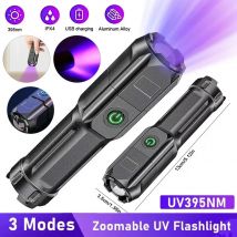 Mini-Lila-Licht, sehr starke LED-Taschenlampe, wiederaufladbare Hochleistungs-Taschenlampen, extrem leistungsstarke Taschenlampe mit Ladelampe