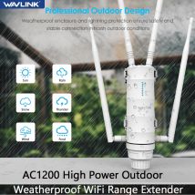 Wavlink AC1200 Estensore di portata WiFi resistente alle intemperie per esterni ad alta potenza/AP/Agente a rete Router WiFi wireless Dual Dand 2.4G e 5.8Ghz POE