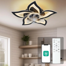 Ceiling Fans with Lights and Remote Fandelier Ceiling Fan Flush Mount Dimmable 6 Speeds LED Fan Light for Bedroom Living Room
