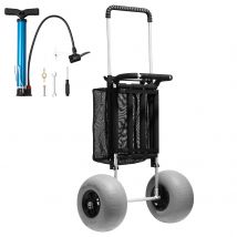 VEVOR Beach Dolly con ruote grandi per sabbia, piattaforma da carico da 29,9 x 15,4 pollici con ruota a palloncino da 12 pollici, capacità di carico di 165 libbre, carrello pieghevole per sabbia