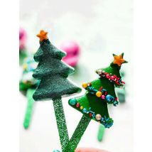 New 4 Cells Christmas Tree Silicone Ice Cream Mold Star Popsicle Mold Ice Pop Cube Popsicle Barrel Dessert DIY Mould Maker Tool
