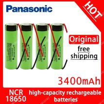 Original neue Panasonic NCR18650B 3,7 v 3400 mAh 18650 lithium-ionen akku schweißen silikon kabel DIY