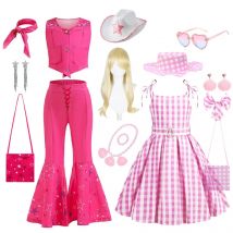 Girl Dress Plaid for Birthday Kids Halloween Party Princess Dress Costume